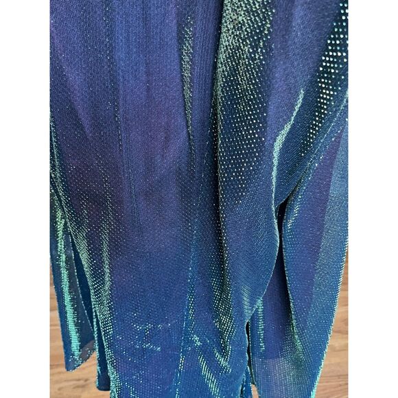 Vintage Scott McClintock Green Purple Y2K Glam Bead Strap Dress Women's Size 10 - Picture 9 of 13